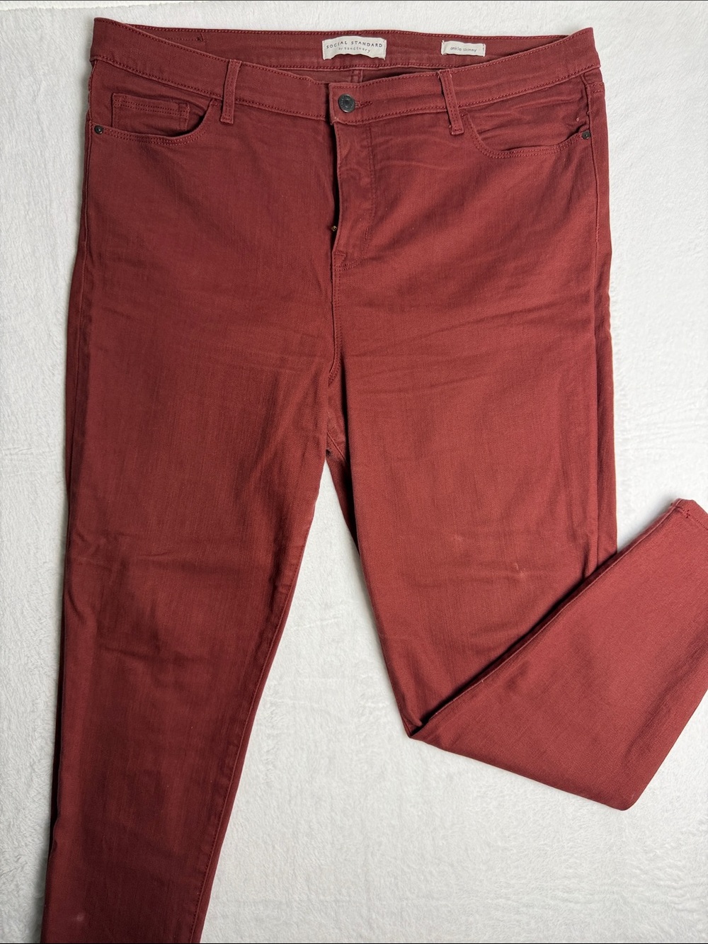 Rusty Red Stretchy Ankle Skinny Jeans Size 16